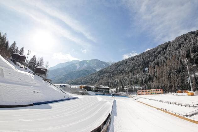 13.02.2013, Skisprungstadion, Predazzo, ITA, FIS Weltmeisterschaften Ski Nordisch, im Bild Predazzo s Ski Jumping Stadium before FIS Nordic Ski World Championships 2013 at the Stadio del Salto Dal Ben of Predazzo, Val di Fiemme, Italy on 2013 02 13.