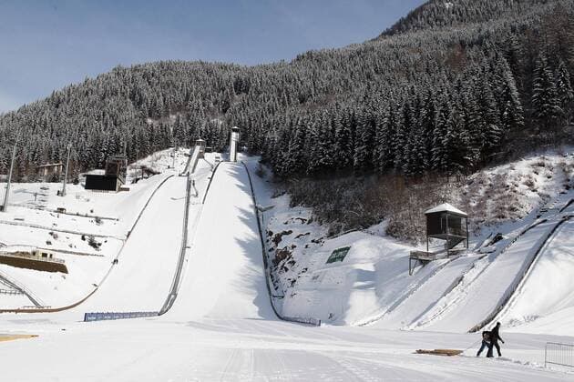 13.02.2013, Skisprungstadion, Predazzo, ITA, FIS Weltmeisterschaften Ski Nordisch, im Bild Predazzo s Ski Jumping Stadium before FIS Nordic Ski World Championships 2013 at the Stadio del Salto Dal Ben of Predazzo, Val di Fiemme, Italy on 2013 02 13.