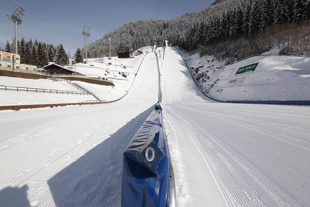 13.02.2013, Skisprungstadion, Predazzo, ITA, FIS Weltmeisterschaften Ski Nordisch, im Bild Predazzo s Ski Jumping Stadium before FIS Nordic Ski World Championships 2013 at the Stadio del Salto Dal Ben of Predazzo, Val di Fiemme, Italy on 2013 02 13.