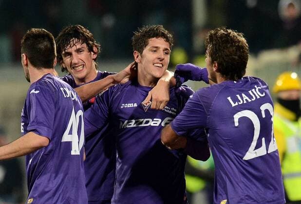 IPP20130217 Football - soccer: Serie A, AC Florenz (Fiorentina) - Inter Mailand, Jubel Stevan Jovetic xHOCHxZWEIx xItalyxPhotoxPressx 