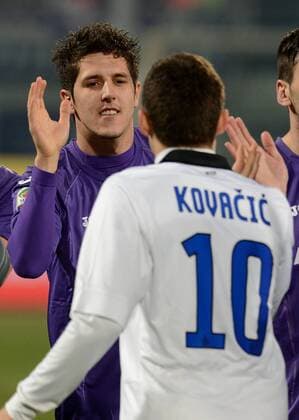 IPP20130217 Football - soccer: Serie A, AC Florenz (Fiorentina) - Inter Mailand, Stevan Joventic, Mateo Kovacic xHOCHxZWEIx xItalyxPhotoxPressx 