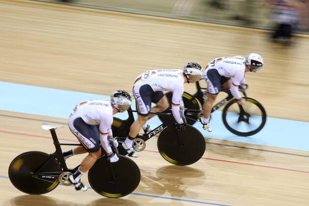 Deutschland : ENDERS Rene - BOTTICHER Stefan - LEVY Maximilian - - Mannschaftswettbewerb - Teamsprint - Weltmeisterschaft 2013 - Minsk - 21 02 2013 PatrickPichon Panoramic 