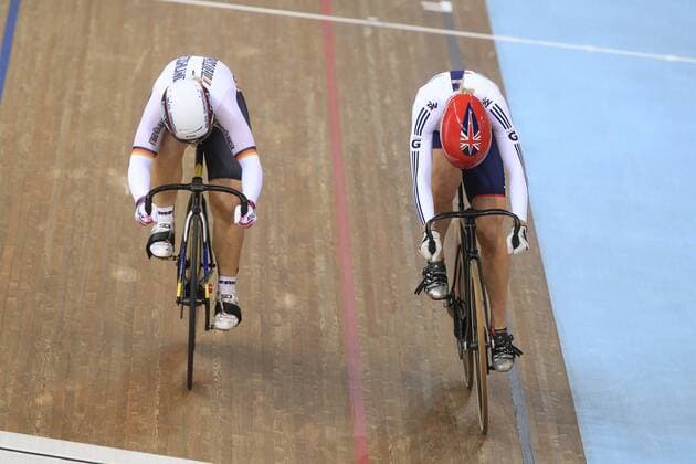 JAMES Rebecca Angharad (GBR) vs VOGEL Kristina (GER) - Finale - Vitesse Femme CYCLISME SUR PISTE : Championnats du monde - Minsk - 23 02 2013 PatrickPichon Panoramic 