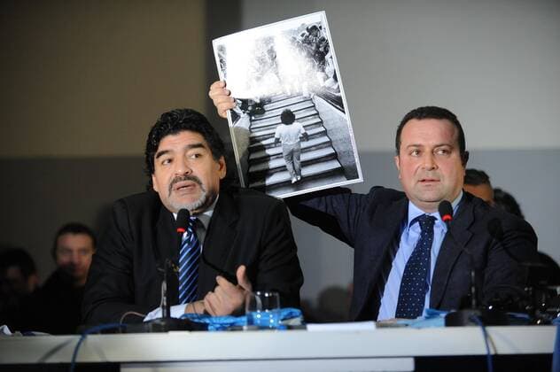 IPP20130226 Football - soccer: Diego Armando Maradona und sein Anwalt Angelo Pisani xHOCHxZWEIx xItalyxPhotoxPressx 