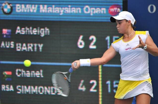 Feb. 27, 2013 - Kuala Lumpur, Malaysia - Asleigh Barty of Australia doing forehand drive during the game in main draw singles BMW Malaysian Open 2013 at The Royal Selangor Golf Club. Tennis 2013 - BMW Malaysian Open - Main Draw - ZUMAp11