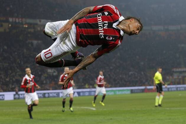 Torjubel Kevin Prince Boateng Milan, Goal Celebration, Milano 2 3 2013 .Stadio S.Siro .Football Calcio 2012 2013 Serie A.Milan Vs Lazio. MarcoxBertorello