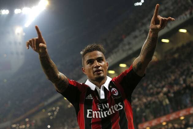 Torjubel Kevin Prince Boateng Milan, Goal Celebration, Milano 2 3 2013 .Stadio S.Siro .Football Calcio 2012 2013 Serie A.Milan Vs Lazio. MarcoxBertorello