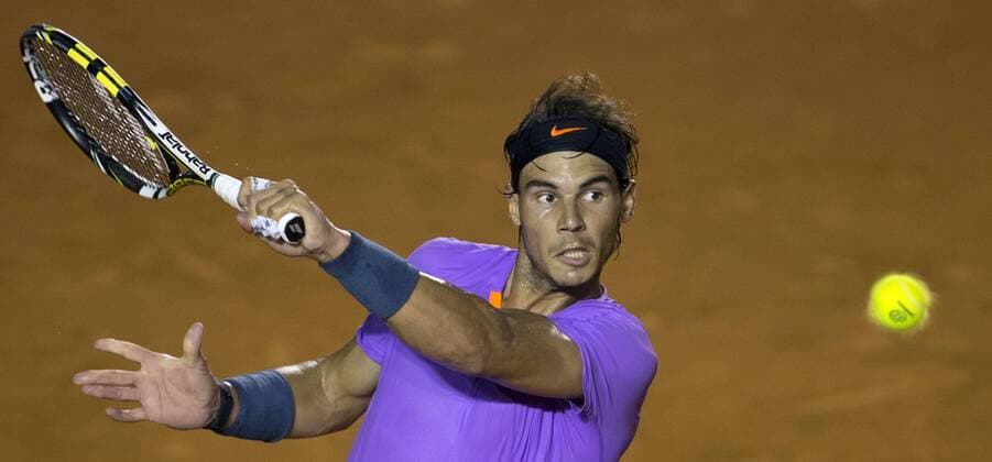 Spain s Rafael Nadal returns the ball the men s singles final match at the Mexican Open Tennis Tournament held in Acapulco, State of Guerrero, Mexico, on Mar. 2, 2013. (Xinhua Bao Feifei) MEXICO-ACAPULCO-TENNIS-OPEN 
