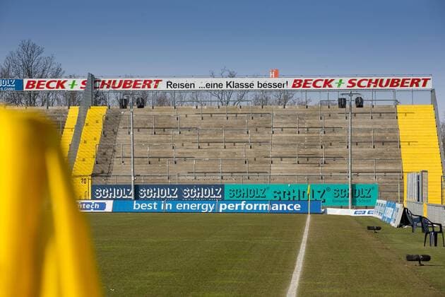 Football: Germany, 2. Bundesliga Stadium of VfR Aalen, Scholz Arena, stands,