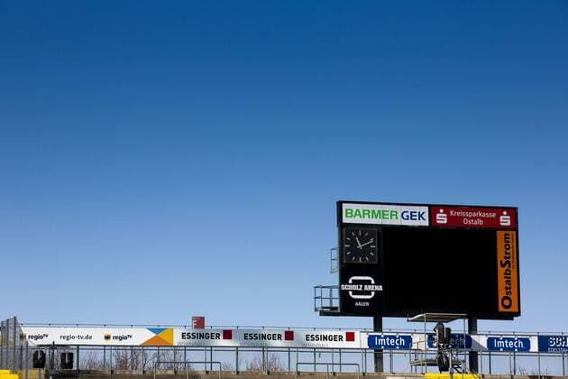 Football: Germany, 2. Bundesliga Stadium of VfR Aalen, Scholz Arena, video board,