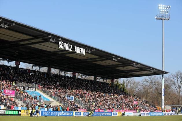 Football: Germany, 2. Bundesliga VfR Aalen, Stands,