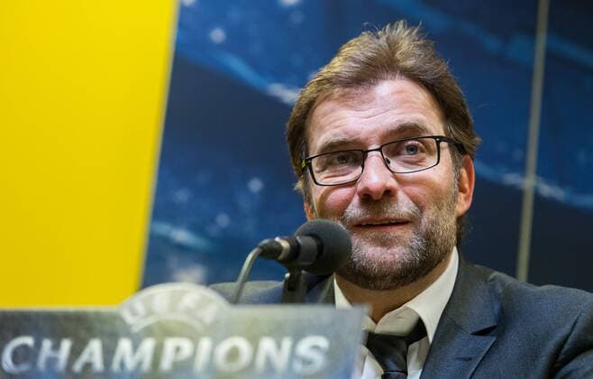 Jürgen KLOPP (Borussia Dortmund mit Champions League Logo im Vordergrund, Portrait, Emotionen 05.03.2013, GER, Fussball, UEFA Champions League, Achtelfinale, Saison 2012 2013, Borussia Dortmund vs FC Shakhtar Donetsk