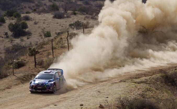 U.S. Driver Ken Block on board of his Ford Fiesta RS WRC Motorsport Rallye WM competes on the second day of the FIA World Rally Championship s at the El Cubilete stage, in the city of Guanajuato, Guanajuato State, Mexico, on Mar. 8, 2013. (Xinhua Jose Medrano) (py) MEXICO-GUANAJUATO-MOTOR-WRC 