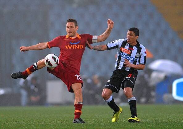 IPP20130309 Football - soccer: Serie A, Udinese Calcio - AS Rom, Francesco Totti vs Marques Loureiro Allan. - xHOCHxZWEIx xItalyxPhotoxPressx 