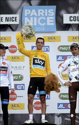 TALANSKY Andrew (USA) of Garmin Sharp - PORTE Richie (AUS) of Sky Procycling - PERAUD Jean-Christophe (FRA) of Ag2r La Mondiale Podium CYCLISME : Paris Nice 2013 - Nice Col D Eze - Contre La Montre - 10 03 2013 PhotoXNews 