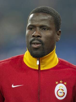 Emmanuel Eboue of Galatasaray during the UEFA Champions League match between Schalke 04 and Galatasaray on March 12, 2013 at the Veltins-Arena at Gelsenkirchen, Germany. FC Schalke 04 v Galatasaray SK Istanbul Champions League 2012 2013 xVIxMAURICExVANxSTEENxIVx 1443232