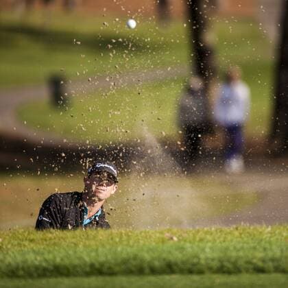 March 14, 2013 - Palm Harbor, FL, USA - Brian Harman blasts out of a bunker on the 9th hole during the first round of the Tampa Bay Championship at Innisbrook on Thursday, March 14, in Palm Harbor, Florida. Harman finished at 4-under for the day. PGA Golf Herren Tampa Bay Championship - ZUMAm67