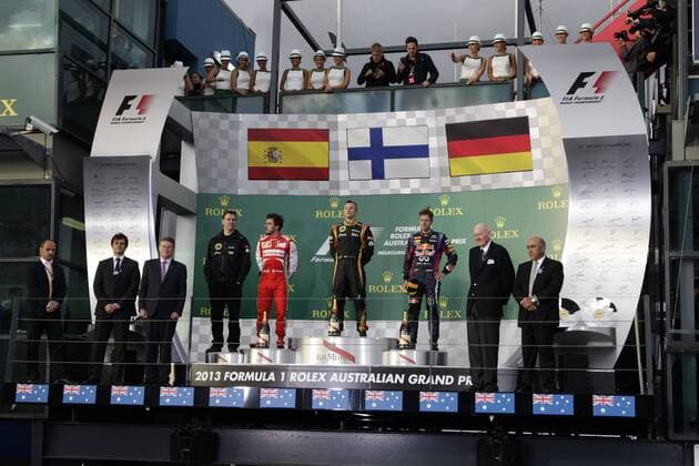Podium in Melbourne 2013 GP Australien 2013 Formel 1 Grand Prix Australien 2013