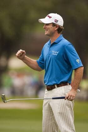 March 17, 2013 - Palm Harbor, Florida, U.S. - KEVIN STREELMAN reacts after sinking a putt on No. 18 to win the final round of the Tampa Bay Championship PGA Golf Herren event at Innisbrook on Sunday. Streelman finished -10 for his first PGA Golf Herren win. Golf 2013 - Streelman Wins Tampa Bay Championship - ZUMAs70
