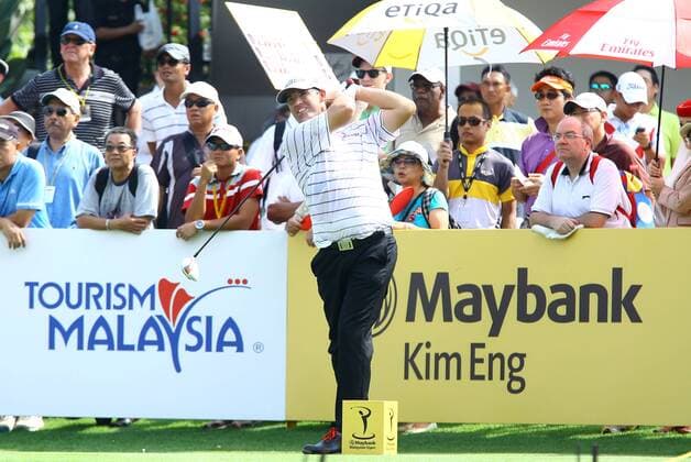 21.03.2013 Kuala Lumpur, Malaysia. Padraig Harrington of Ireland hits his driver at the first tee off during day one of the Maybank Malaysia Open Golf Tournament at the Kuala Lumpur Golf and Country Club. xMegatxFirdausx  ActionPlus11389241