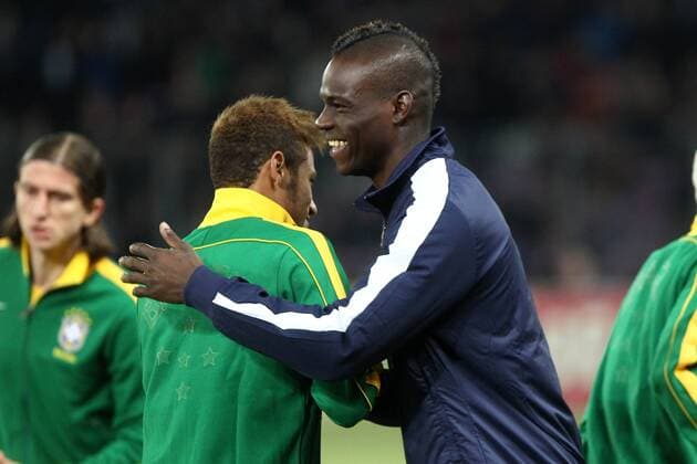 Mario Balotelli, Italy, Neymar , Brazil. Italy vs Brazil at Geneva PaoloxNucci