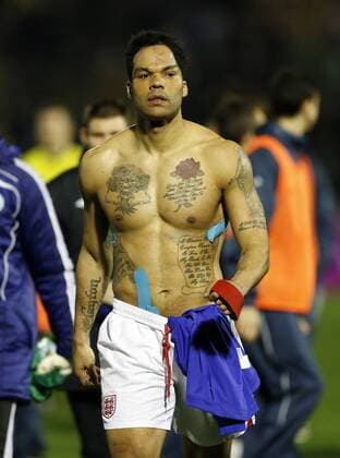 England s Joleon Lescott walks off at the final whistle..San Marino v England- World Cup Qualifier - Stadio di Serravalle, Serravalle- 22 03 13 - Picture David Klein Sportimage EDITORIAL USE ONLY. No use with unauthorised audio, video, data, fixture lists, club league logos or live services. Online in-match use limited to 120 images, no video emulation. No use in betting, games or single club league player publications.
