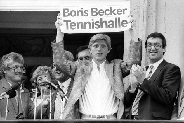 Boris Becker (BR Deutschland) - Empfang in seiner Heimatstadt Leimen nach seinem Wimbledon Sieg 1985