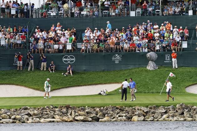 March 23, 2013 - Orlando, Florida, U.S - TIGER WOODS GONZALO FDEZ-CASTANO on the 18th green during the third round of the Arnold Palmer Invitational at the Bay Hill Club and Lounge in Orlando, Fl. Golf 2013 - Arnold Palmer Invitational - Round Three  - ZUMArno