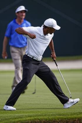 March 23, 2013 - Orlando, Florida, U.S - TIGER WOODS fist pumps on the 16th hole during the third round of the Arnold Palmer Invitational at the Bay Hill Club and Lodge. Golf 2013 - Arnold Palmer Invitational - Third Round  - ZUMAr11