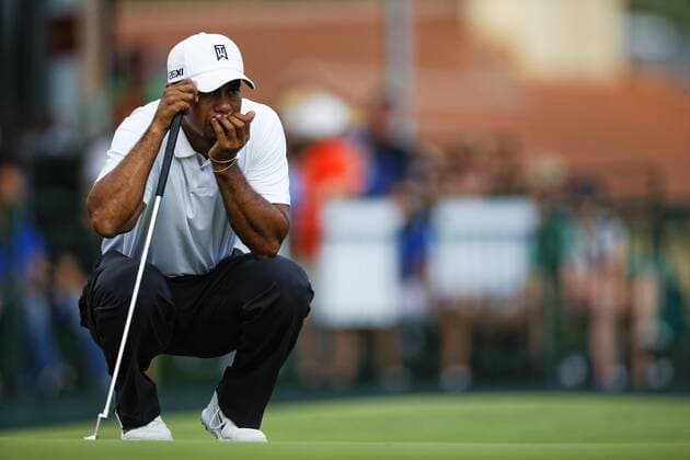 March 23, 2013 - Orlando, Florida, U.S - TIGER WOODS looks at the green on the 17th hole during the third round of the Arnold Palmer Invitational at the Bay Hill Club and Lounge in Orlando, Fl. Golf 2013 - Arnold Palmer Invitational - Round Three  - ZUMArno