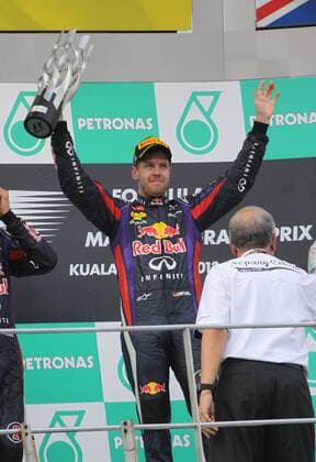 formula 1 GP, Malaysia in Kuala Lumpur Sepang, 24.03.2013, Sebastian Vettel, Red Bull Racing, Sieger, Photo:mspb Thomas Melzer formula 1 GP, Malaysia, Sebastian Vettel,