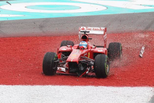 formula 1 GP, Malaysia in Kuala Lumpur Sepang, 24.03.2013, Fernando Alonso, Scuderia Ferrari, Crash, formula 1 GP, Malaysia, Fernando Alonso, Crash,