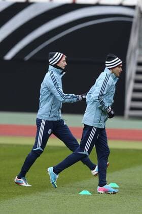24.03.2013 - Fussball - DFB Deutsche Nationalmannschaft - WM-Qualifikation - Training - MaWi - Mario Götze Goetze (19, Deutschland, links) und Marcel Schmelzer (, Deutschland, rechts)