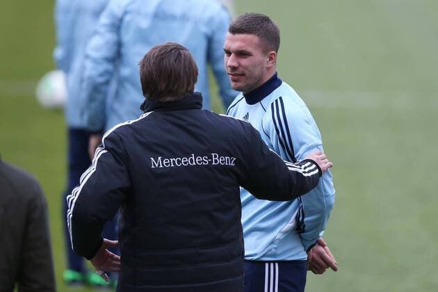 24.03.2013 - Fussball - DFB Deutsche Nationalmannschaft - WM-Qualifikation - Training - MaWi - Lukas Podolski (10, Deutschland, rechts)