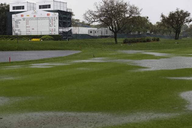 March 24, 2013 - Orlando, Florida, U.S - Water on the 18th fairway during the rain delay on the final round of the Arnold Palmer Invitational at the Bay Hill Club and Lodge. Golf 2013 - Arnold Palmer Invitational - Final Round  - ZUMAr11