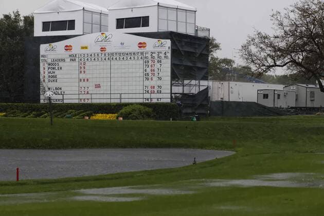 March 24, 2013 - Orlando, Florida, U.S - Water on the 18th fairway during the rain delay on the final round of the Arnold Palmer Invitational at the Bay Hill Club and Lodge. Golf 2013 - Arnold Palmer Invitational - Final Round  - ZUMAr11