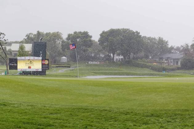 March 24, 2013 - Orlando, Florida, U.S - Rain on the 17th hole during the rain delay on the final round of the Arnold Palmer Invitational at the Bay Hill Club and Lodge. Golf 2013 - Arnold Palmer Invitational - Final Round  - ZUMAr11
