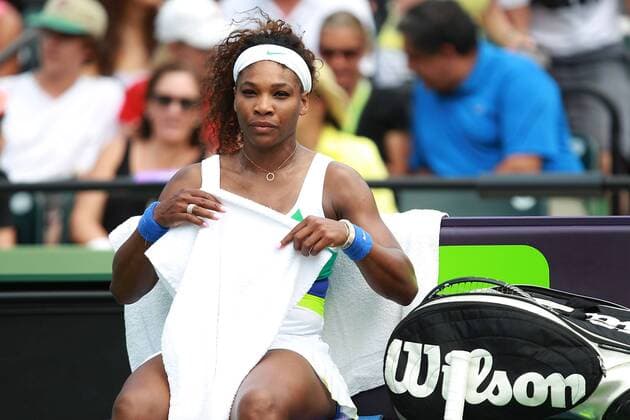 March 24, 2013 - Miami, Florida, U.S - Serena Williams of USA rests between sets aduring fourth round match at the Sony Open at Crandon Park Tennis Center on March 24, 2013 in Key Biscayne, Florida. Tennis 2013 - Sony Open - Day 8 - ZUMAs30
