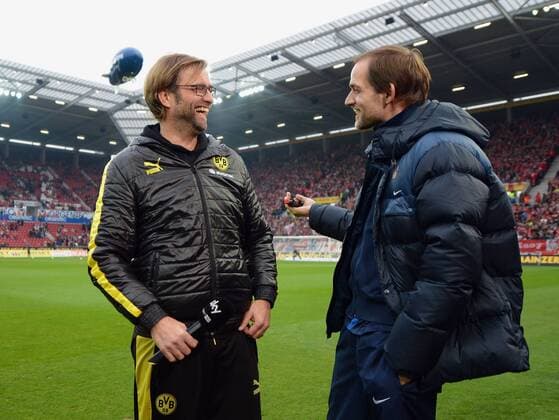 24.11.2012, JH, 1.Bundesliga, FSV Mainz 05 - Borussia Dortmund v.l. Trainer Juergen Klopp (Borussia Dortmund), Trainer Thomas Tuchel (FSV Mainz 05)