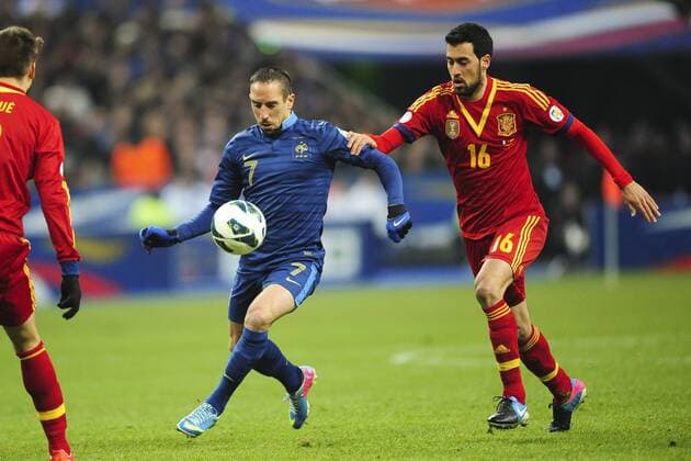 Franck Ribery (France) - Xabi Alonso (ESP) FOOTBALL: France - Spain. Qualifications - 26 03 2013 xJBxAutissierx 