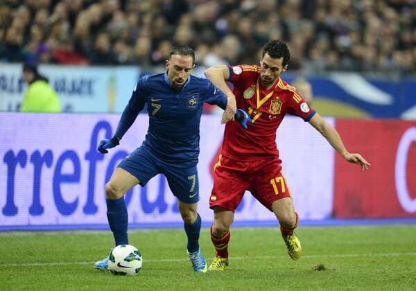 Franck Ribery ( France ) - Alvaro Arbeloa Coca ( ESP ) FOOTBALL: France - Spain. Qualifications- Paris - 26 03 2013 xFedericoxPestellinix 