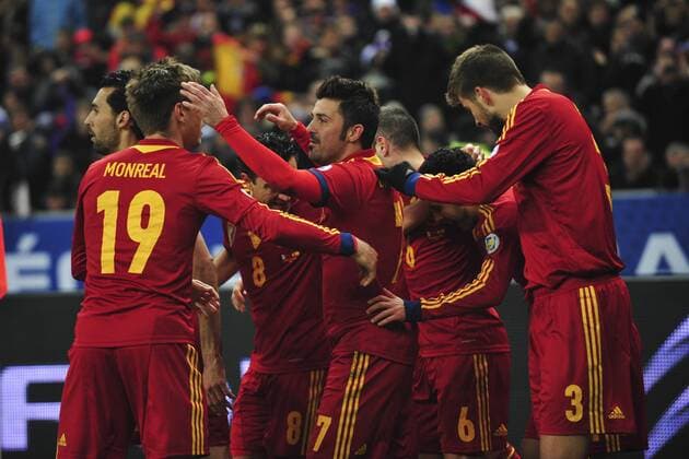 joie de Pedro Rodriguez Ledesma (Espagne) apres son but - joueurs espagnols FRA vs ESP JBAutissier Panoramic 