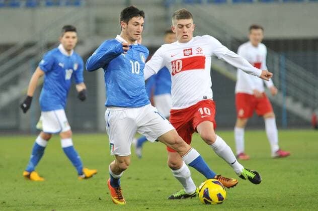 GLIWICE 27.03.2013 FOOTBALL 12TH FOUR NATIONS TOURNAMENT POLAND U20 - ITALY U20 - MICHAL CHRAPEK -  20130327PF_RR011