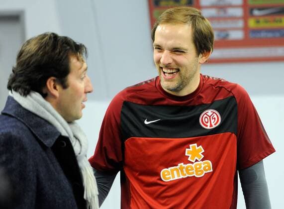 12.12.2010, 1.Bundesliga, FSV Mainz 05 - FC Schalke 04 v.l. Marc Wilmots, Trainer Thomas Tuchel (FSV Mainz 05) Nur fuer redaktionelle Verwendun