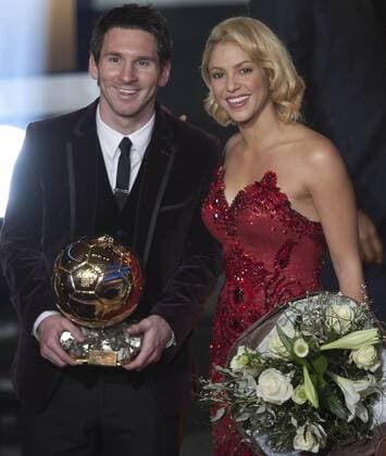 09.01.2012, FIFA Ballon d or, Ehrung Fussballer des Jahres v.l. Lionel Leo Messi (Best Player, bester Spieler), Shakira