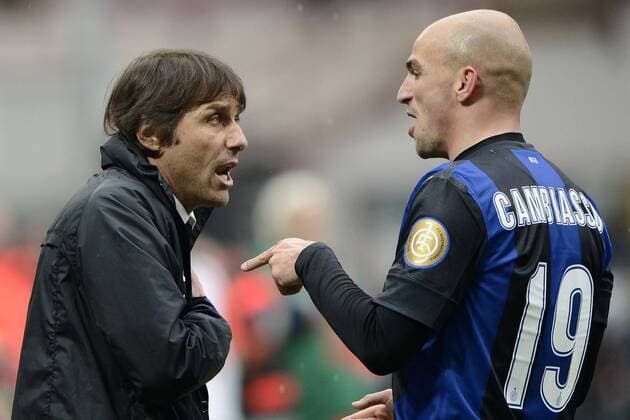 Milano 30 03 2013 - Serie A Inter Mailand - Juventus Turin; Antonio Conte-Esteban Cambiasso 