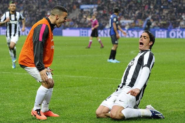 Milano 30 03 2013 - Serie A Inter Mailand - Juventus Turin; Jubel Alessandro Matri 