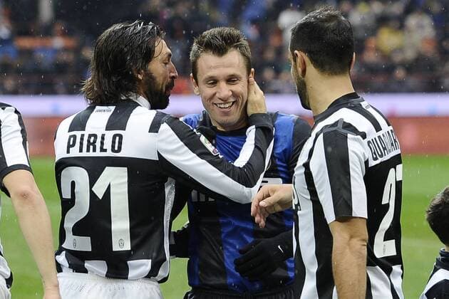 Milano 30 03 2013 - Serie A Inter Mailand - Juventus Turin; Antonio Cassano-Andrea Pirlo 