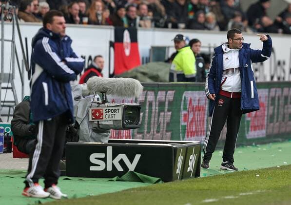 31.03.2013, Fussball 1.Bundesliga 2012 2013, 27.Spieltag, VfL Wolfsburg - 1.FC Nürnberg, re. Trainer Michael Wiesinger (Nürnberg)