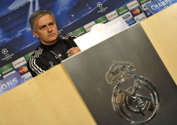 Jose Mourinho, coach and manager of Real Madrid C.F., in the press conference before game - Real Madrid - Galatasaray - UEFA Champions League 2012 2013 - Quarters Finals- First Leg Match- 02 04 2013 - @ Francesca Ceciarini NJF Media 